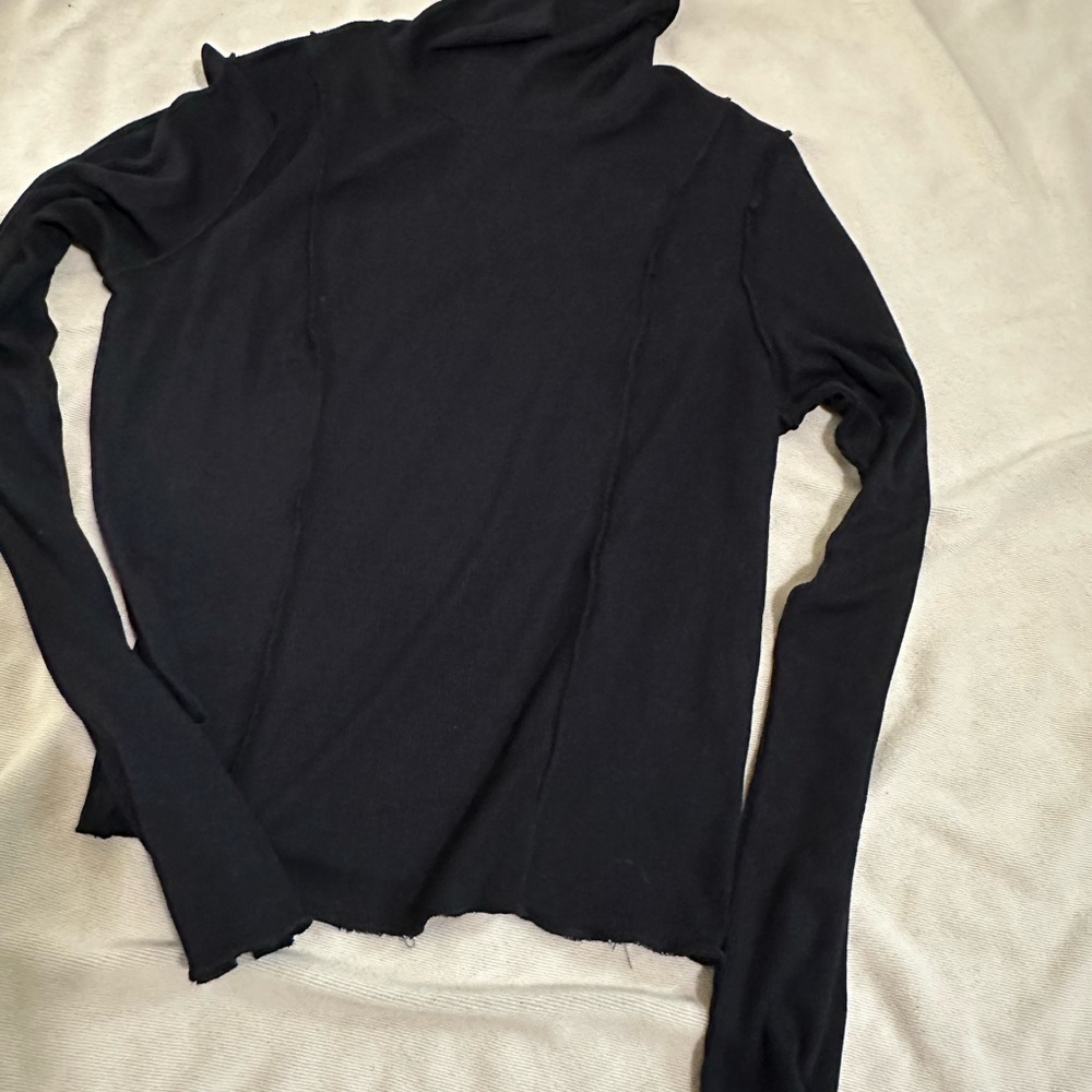 Wild Fable Black Long Sleeve Turtleneck Top